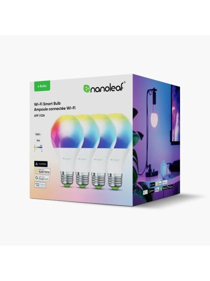 Nanoleaf Essentials Smart A60 Bulb Matter WiFi 900Lm 2700-6500K, 4pcs pack | E27 | 9 W | RGBCW 4