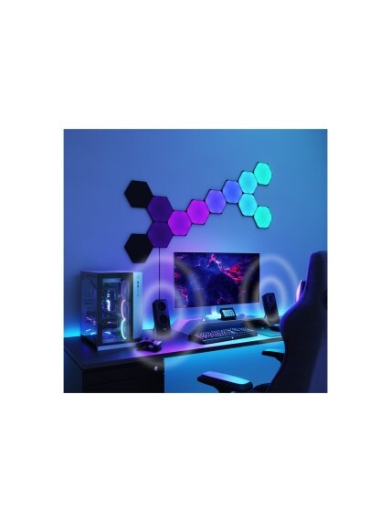 Nanoleaf | Shapes Black Hexagon Expansion pack (3 panels) | 42 W | WiFi 7 Nanoleaf | Shapes Black Hexagon Expansion pack (3 panels) | 42 W | WiFi 7