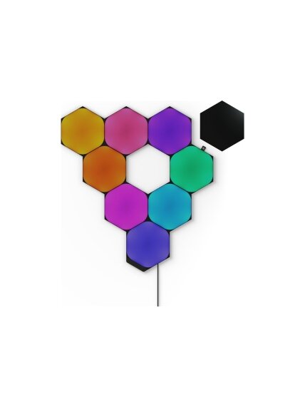 Nanoleaf | Shapes Black Hexagons Starter Kit (9 panels) | 42 W | WiFi Nanoleaf | Shapes Black Hexagons Starter Kit (9 panels) | 42 W | WiFi