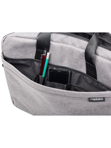 Natec Laptop Bag, Mustela, 15.6", Grey | Natec | Mustela | Fits up to size 15.6 " | Toploading laptop case | Grey | Shoulder strap 3 Natec Laptop Bag, Mustela, 15.6", Grey | Natec | Mustela | Fits up to size 15.6 " | Toploading laptop case | Grey | Shoulder strap 3