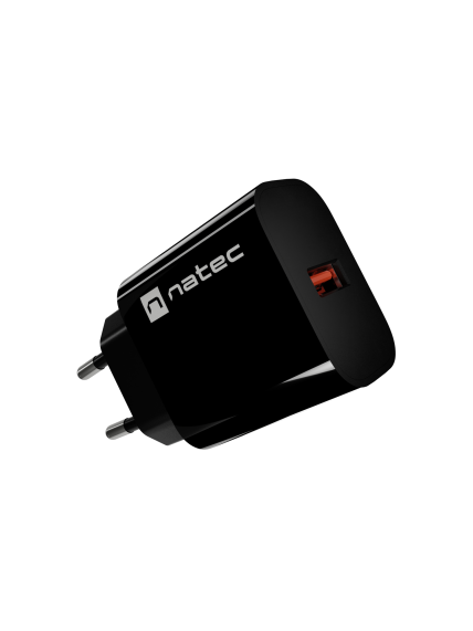 Natec Ribera USB Charger 1X USB-A 18W, Black 2 Natec Ribera USB Charger 1X USB-A 18W, Black 2