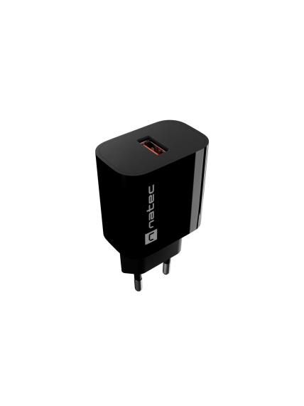 Natec Ribera USB Charger 1X USB-A 18W, Black Natec Ribera USB Charger 1X USB-A 18W, Black