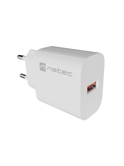 Natec Ribera USB Charger 1X USB-A 18W, White 5 Natec Ribera USB Charger 1X USB-A 18W, White 5