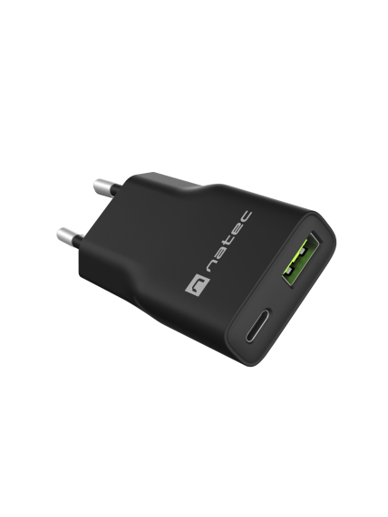 Natec Ribera USB Charger Gan Slim USB 1X USB-A + 1X USB-C 20W | NUC-2377 4 Natec Ribera USB Charger Gan Slim USB 1X USB-A + 1X USB-C 20W | NUC-2377 4