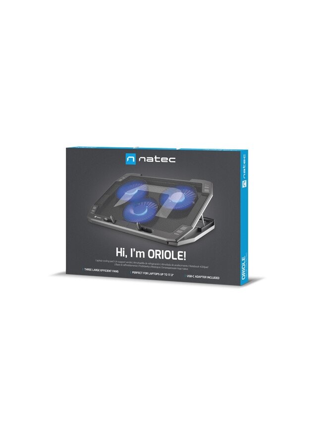 Natec | Laptop Cooling Pad | ORIOLE | Black | 270 x 400 x 25 mm | 740 g 8