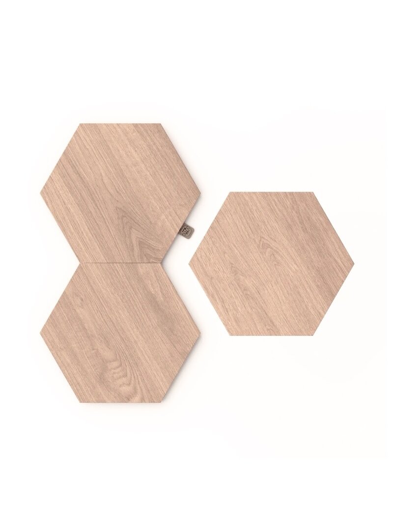 Nanoleaf | Elements Wood Look Hexagons Expansion Pack (3 panels) | Cool White + Warm White 1