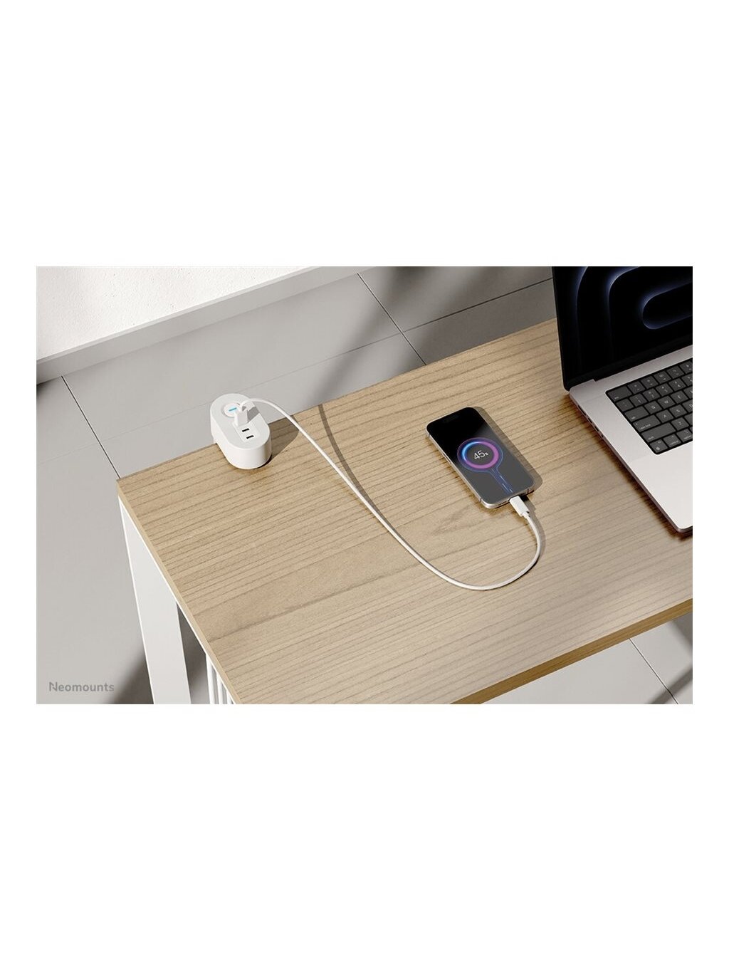 Neomounts | Desk socket with clamp and USB-C and USB-A ports - Quick charge | DS22-840WH6 11