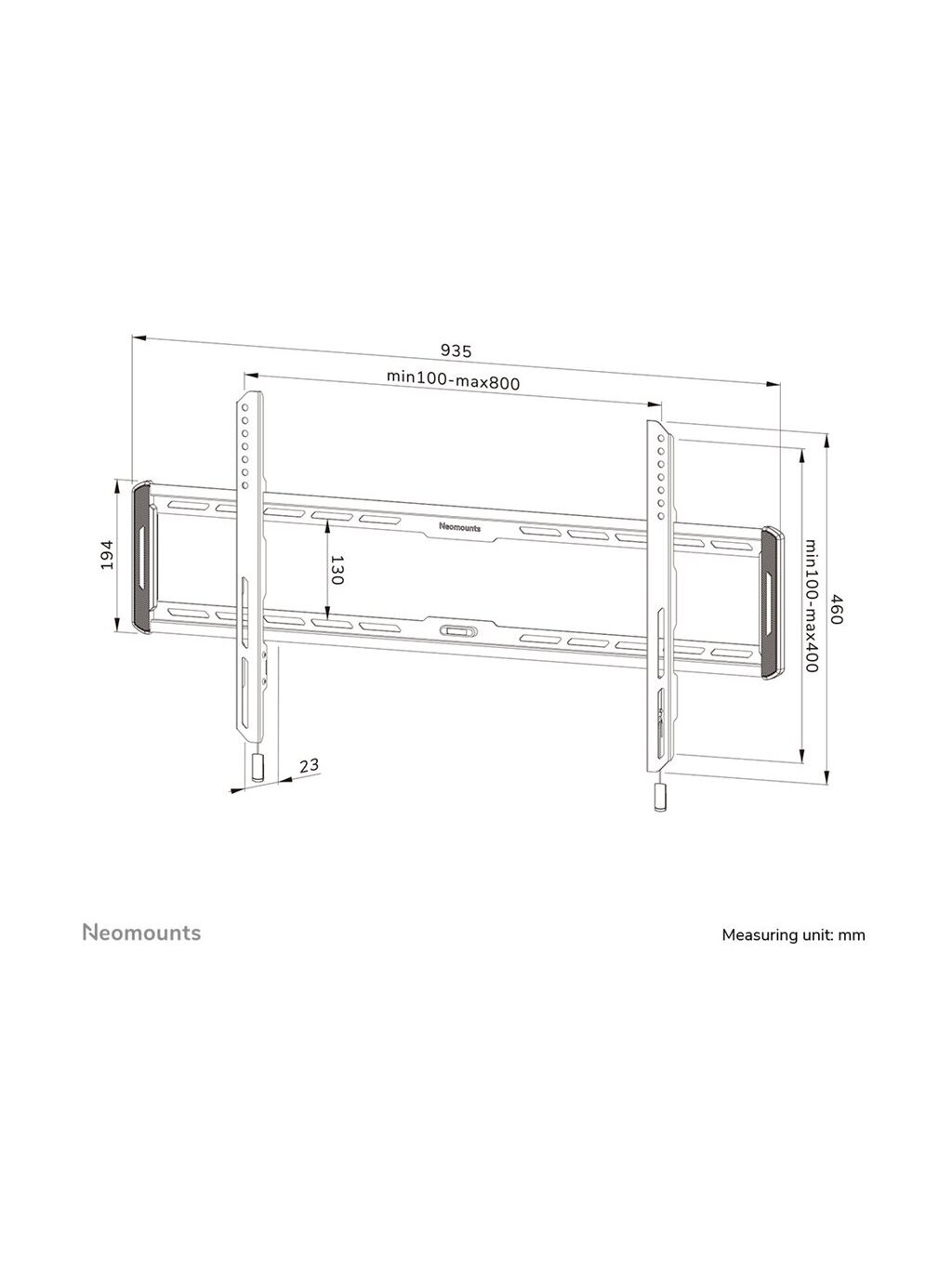 Neomounts Wall mount | WL30-550BL18 TV mount | 43-86 " | Maximum weight (capacity) 60 kg | Black 13 Neomounts Wall mount | WL30-550BL18 TV mount | 43-86 " | Maximum weight (capacity) 60 kg | Black 13