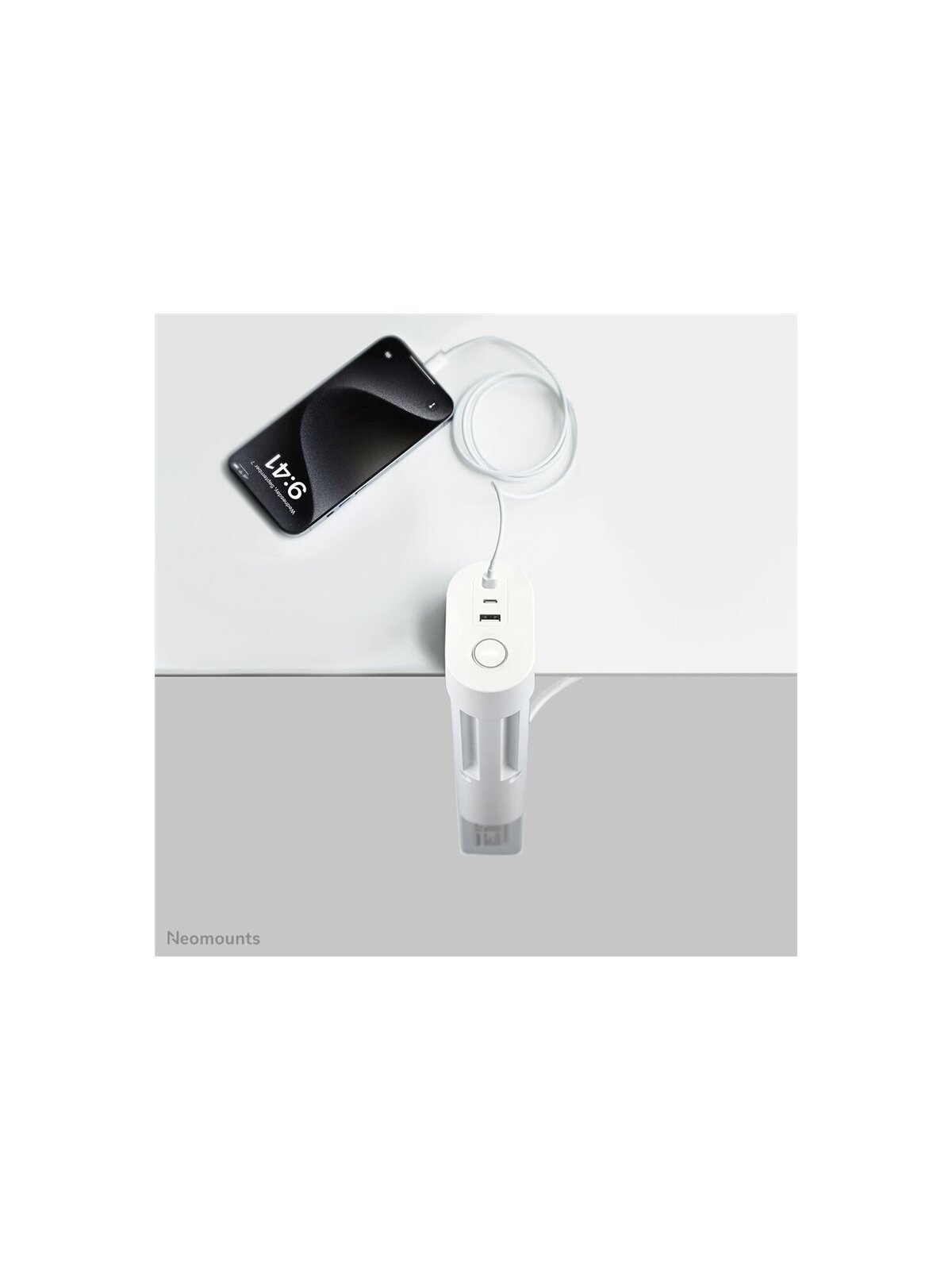 Neomounts | Desk socket with clamp and USB-C and USB-A ports - Quick charge | DS22-840WH6 13 Neomounts | Desk socket with clamp and USB-C and USB-A ports - Quick charge | DS22-840WH6 13