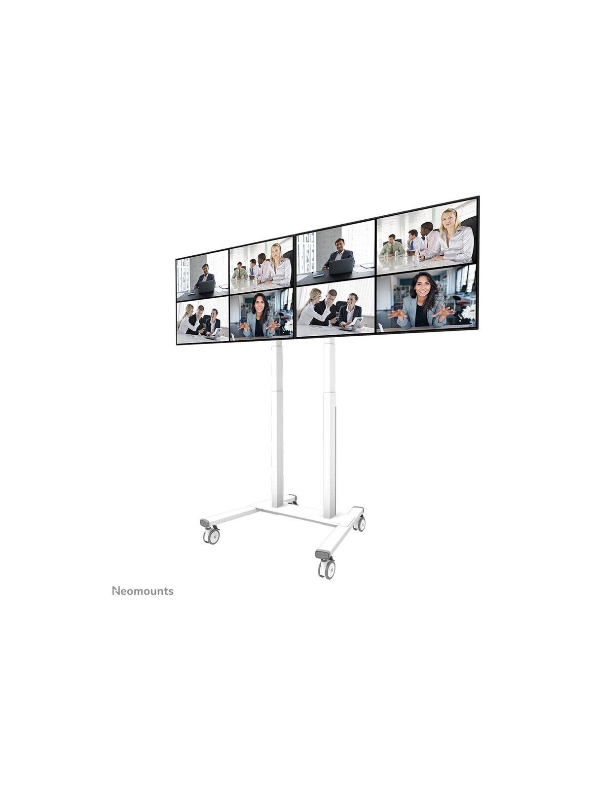 Neomounts Floor stand | ADM-875WH2 Dual screen adapter | Adjustable Height | 42-65 " | Maximum weight (capacity) 40 kg | White 2