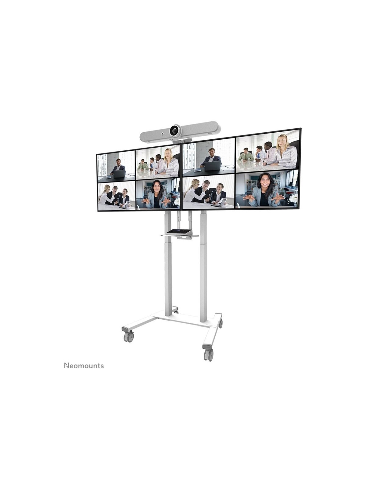 Neomounts Floor stand | ADM-875WH2 Dual screen adapter | Adjustable Height | 42-65 " | Maximum weight (capacity) 40 kg | White 3