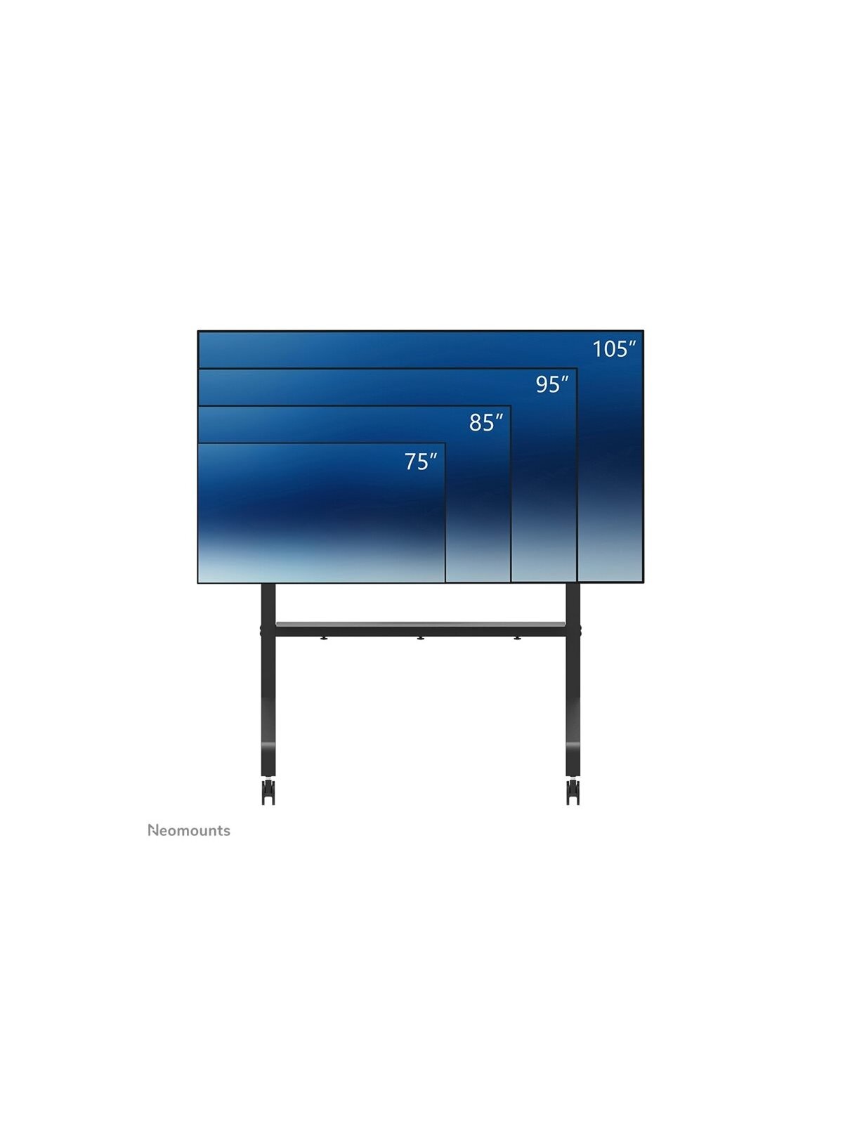 Neomounts Floor stand | FL50-575BL1 TV trolley | Adjustable Height | 65-110 " | Maximum weight (capacity) 125 kg | Black 2 Neomounts Floor stand | FL50-575BL1 TV trolley | Adjustable Height | 65-110 " | Maximum weight (capacity) 125 kg | Black 2
