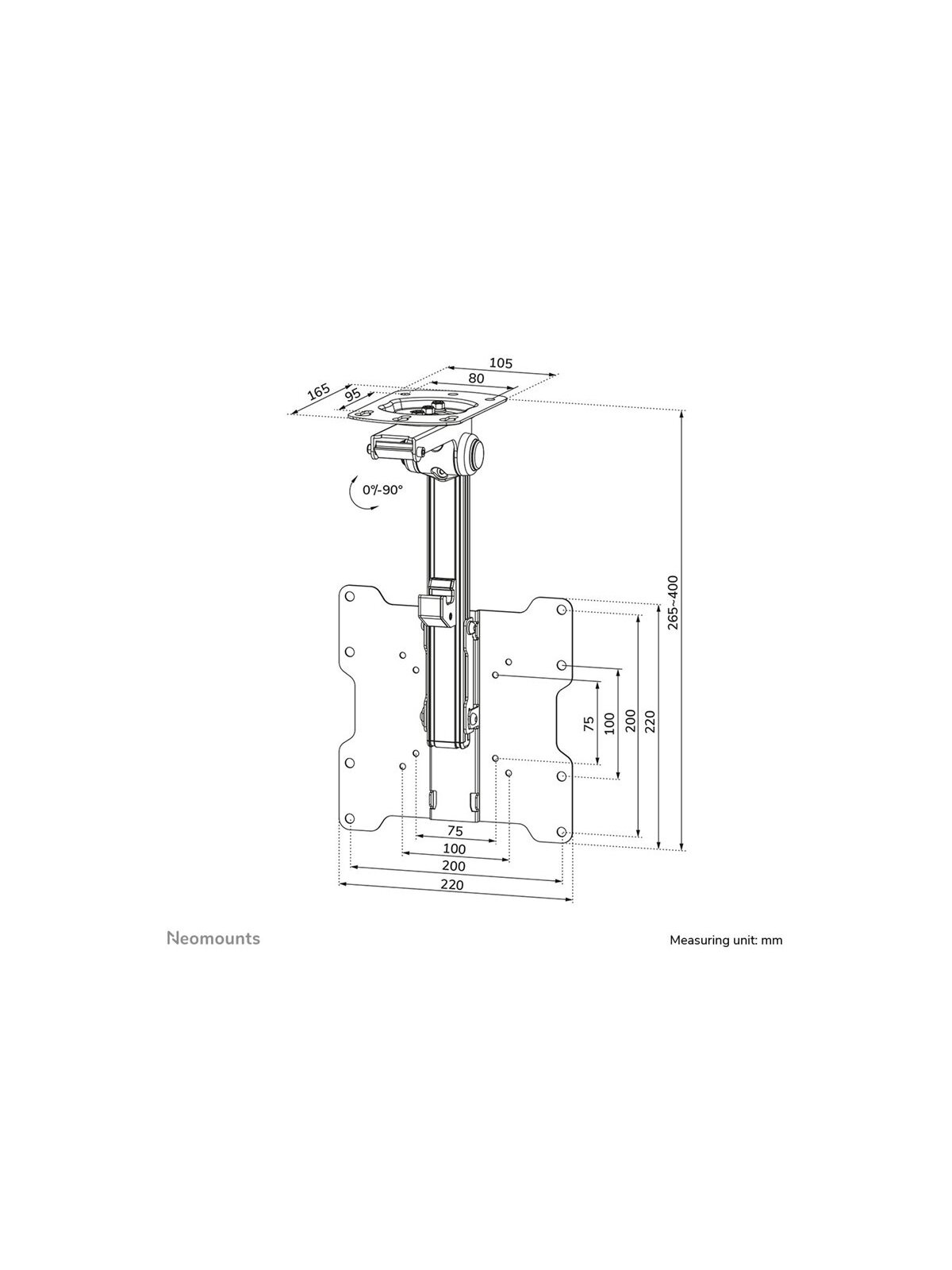Neomounts FPMA-C020BLACK Monitor/TV Mount Ceiling | Adjustable Height, Tilt | 10-40 " | Maximum weight (capacity) 20 kg | Black 8 Neomounts FPMA-C020BLACK Monitor/TV Mount Ceiling | Adjustable Height, Tilt | 10-40 " | Maximum weight (capacity) 20 kg | Black 8