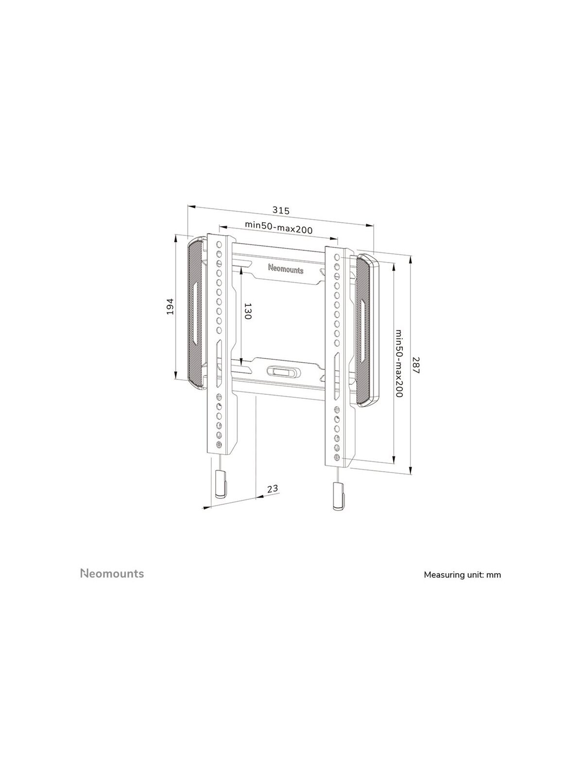 Neomounts Wall mount | WL30-550BL12 TV mount wall | 24-65 " | Maximum weight (capacity) 40 kg | Black 10 Neomounts Wall mount | WL30-550BL12 TV mount wall | 24-65 " | Maximum weight (capacity) 40 kg | Black 10