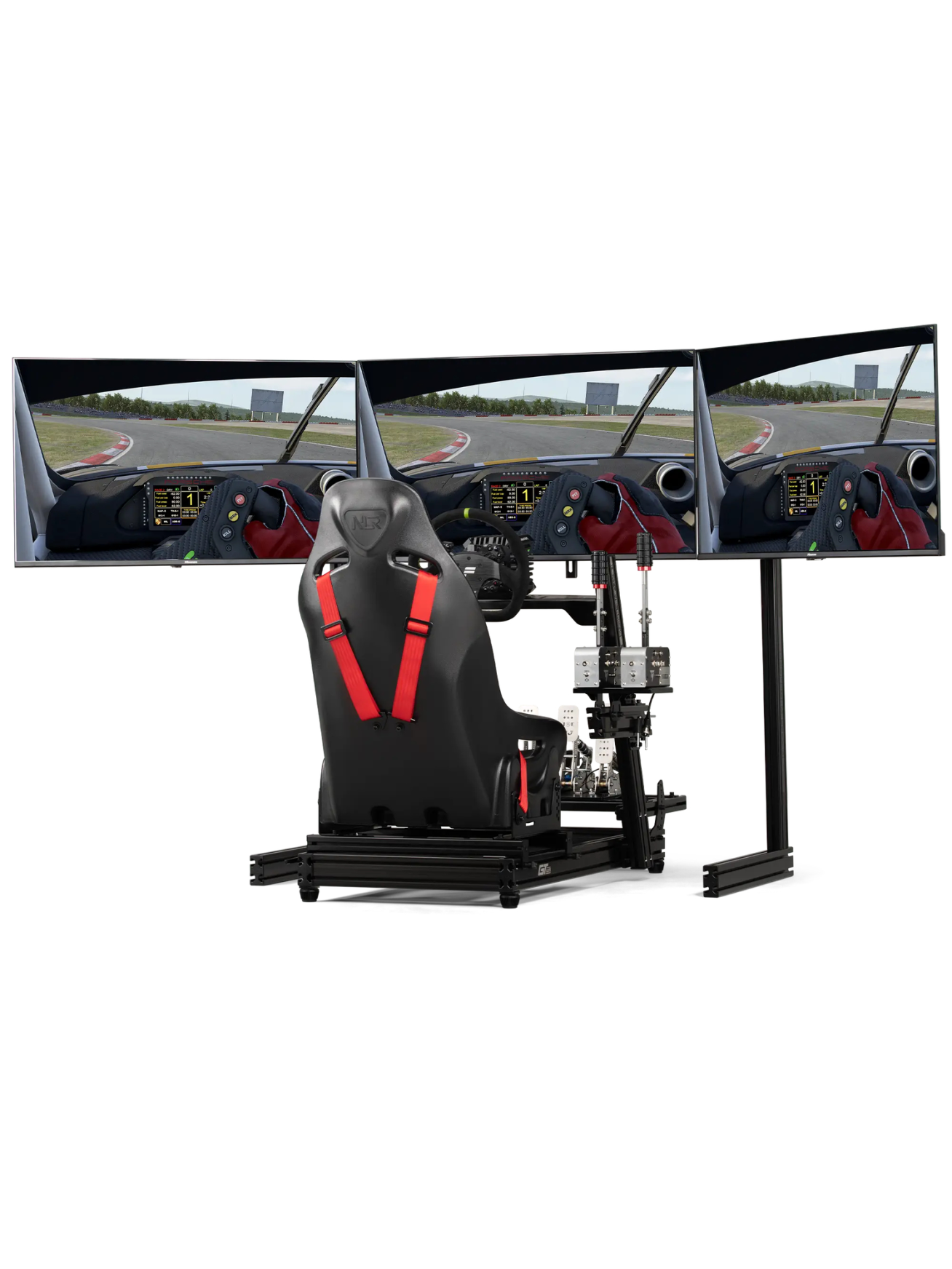 Next Level Racing Floor stand | Tilt | ELITE Free Standing Triple Add-On Monitor Stand | 21-43 " | Black 2 Next Level Racing Floor stand | Tilt | ELITE Free Standing Triple Add-On Monitor Stand | 21-43 " | Black 2