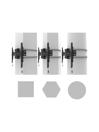 Neomounts Pillar Mount | WL30S-910BL16 | Level adjustment | 40-75 " | Maximum weight (capacity) 50 kg | Black