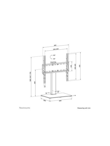 Neomounts Desk Mount | DS45-430BL14 TV stand | Adjustable Height, Swivel | 32-55 " | Maximum weight (capacity) 40 kg | Black 13 Neomounts Desk Mount | DS45-430BL14 TV stand | Adjustable Height, Swivel | 32-55 " | Maximum weight (capacity) 40 kg | Black 13