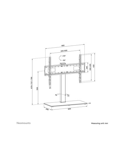 Neomounts Desk Mount | DS45-430BL16 TV stand | Adjustable Height, Swivel | 37-70 " | Maximum weight (capacity) 40 kg | Black 12