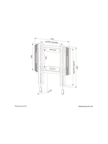 Neomounts Wall mount | WL30-550BL12 TV mount wall | 24-65 " | Maximum weight (capacity) 40 kg | Black 10 Neomounts Wall mount | WL30-550BL12 TV mount wall | 24-65 " | Maximum weight (capacity) 40 kg | Black 10