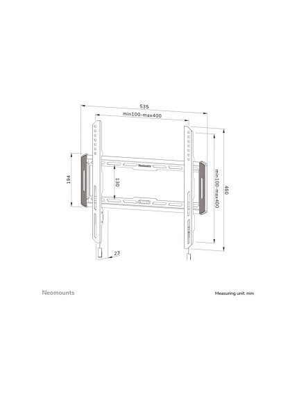Neomounts Wall mount | WL30-550BL14 TV mount wall | 32-75 " | Maximum weight (capacity) 50 kg | Black 11 Neomounts Wall mount | WL30-550BL14 TV mount wall | 32-75 " | Maximum weight (capacity) 50 kg | Black 11