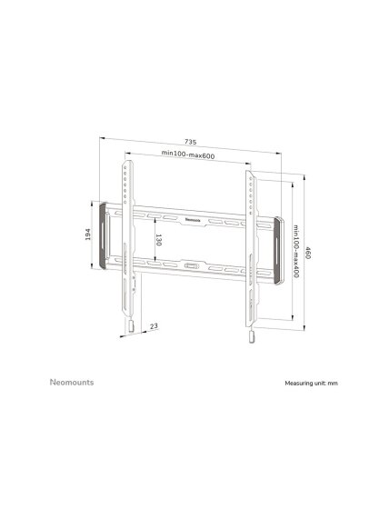 Neomounts Wall mount | WL30-550BL16 TV mount wall | 42-86 " | Maximum weight (capacity) 60 kg | Black 13 Neomounts Wall mount | WL30-550BL16 TV mount wall | 42-86 " | Maximum weight (capacity) 60 kg | Black 13