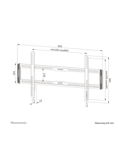 Neomounts Wall mount | WL30-550BL18 TV mount | 43-86 " | Maximum weight (capacity) 60 kg | Black 13 Neomounts Wall mount | WL30-550BL18 TV mount | 43-86 " | Maximum weight (capacity) 60 kg | Black 13