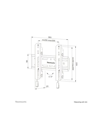 Neomounts Wall mount | WL30S-850BL12 TV mount | Micro adjustment | 24-65 " | Maximum weight (capacity) 40 kg | Black 2