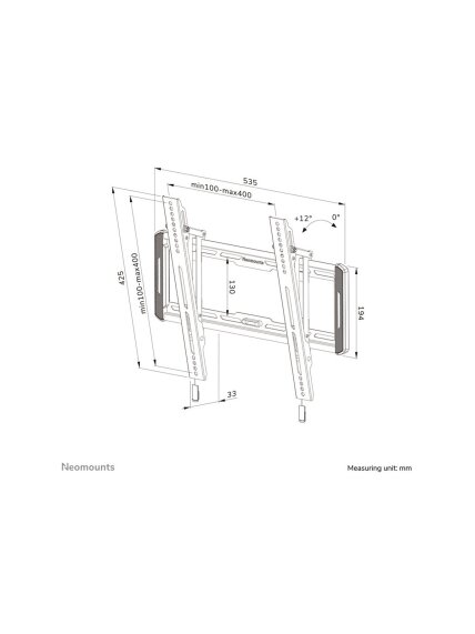 Neomounts Wall mount | WL35-550BL14 TV mount wall | Tilt | 32-75 " | Maximum weight (capacity) 50 kg | Black 13 Neomounts Wall mount | WL35-550BL14 TV mount wall | Tilt | 32-75 " | Maximum weight (capacity) 50 kg | Black 13