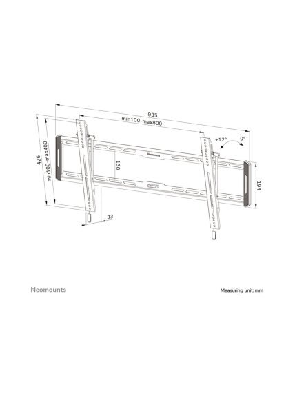 Neomounts Wall mount | WL35-550BL18 TV mount wall | Tilt | 43-86 " | Maximum weight (capacity) 60 kg | Black 12 Neomounts Wall mount | WL35-550BL18 TV mount wall | Tilt | 43-86 " | Maximum weight (capacity) 60 kg | Black 12