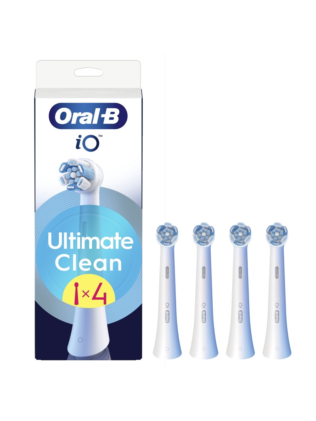 Oral-B | Replaceable toothbrush heads | iO UltimateClean | Heads | For adults | Number of brush heads included 4 | White Oral-B | Replaceable toothbrush heads | iO UltimateClean | Heads | For adults | Number of brush heads included 4 | White