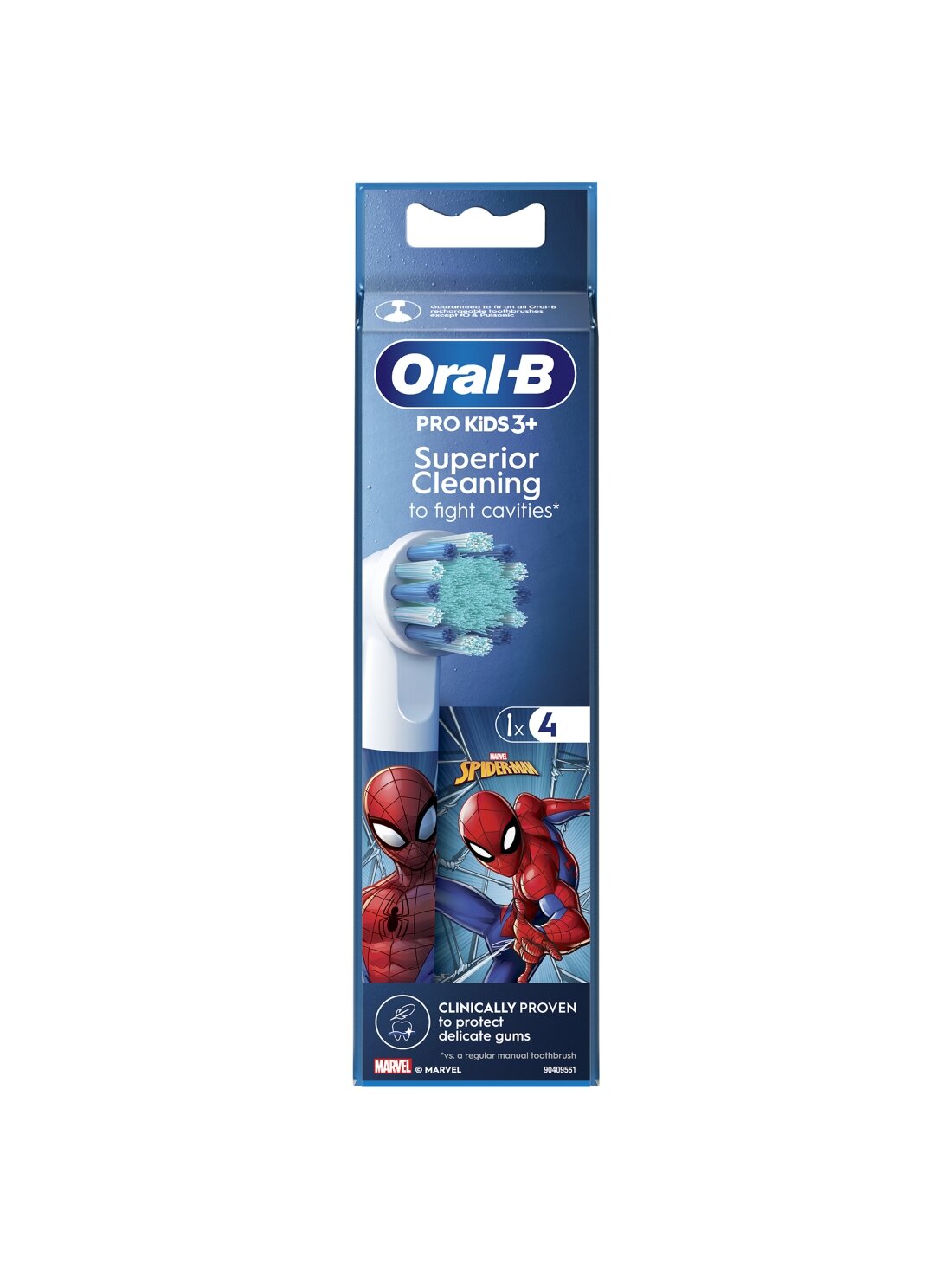 Oral-B Replacement Toothbrush Heads | EB10 4 refill Spiderman | Heads | For kids | Number of brush heads included 4 2