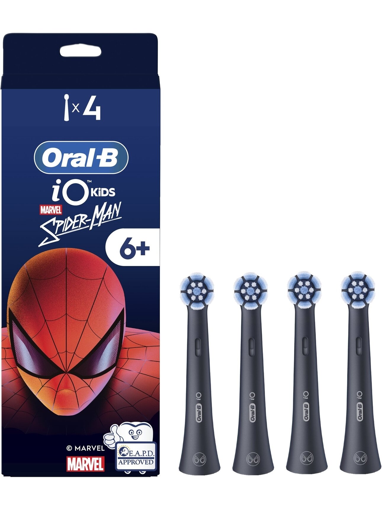 Oral-B Replacement brush heads | iO kids Refills Spiderman | Heads | For kids | Number of brush heads included 4