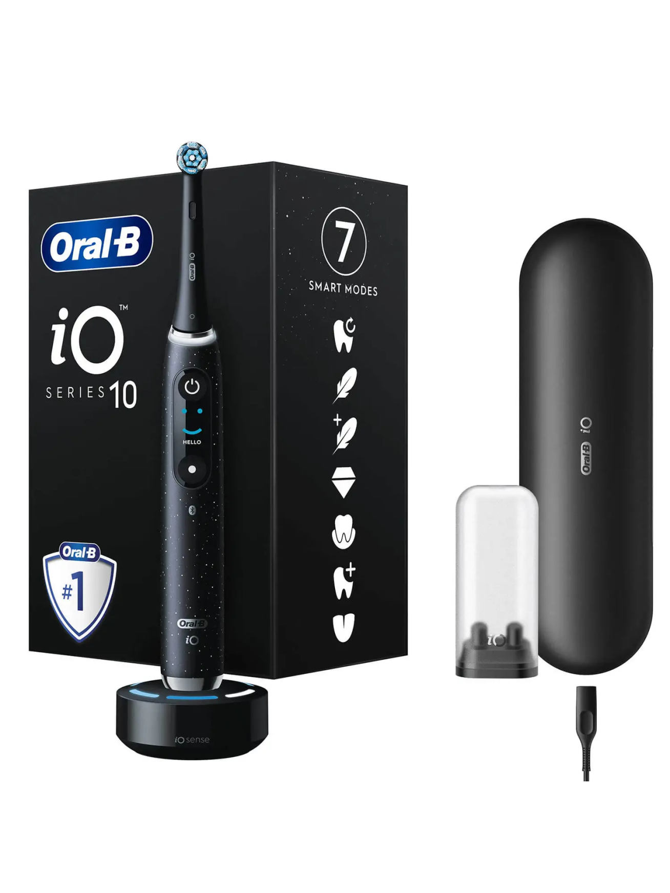 Oral-B | Electric Toothbrush | iO10 Series | Rechargeable | For adults | Number of brush heads included 1 | Number of teeth brushing modes 7 | Cosmic Black 1 Oral-B | Electric Toothbrush | iO10 Series | Rechargeable | For adults | Number of brush heads included 1 | Number of teeth brushing modes 7 | Cosmic Black 1