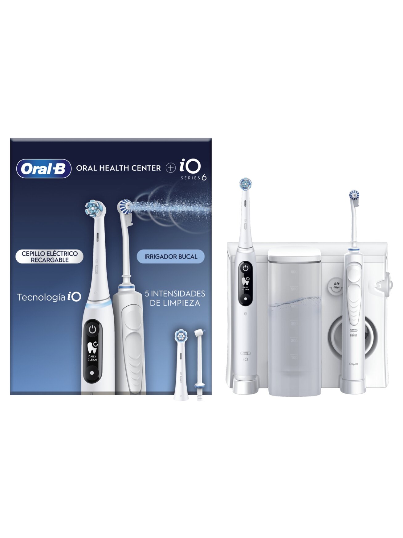 Oral-B Electric Toothbrush | iO6 & OxyJet | Rechargeable | For adults | Number of brush heads included 2 | Number of teeth brushing modes 5 | White Oral-B Electric Toothbrush | iO6 & OxyJet | Rechargeable | For adults | Number of brush heads included 2 | Number of teeth brushing modes 5 | White