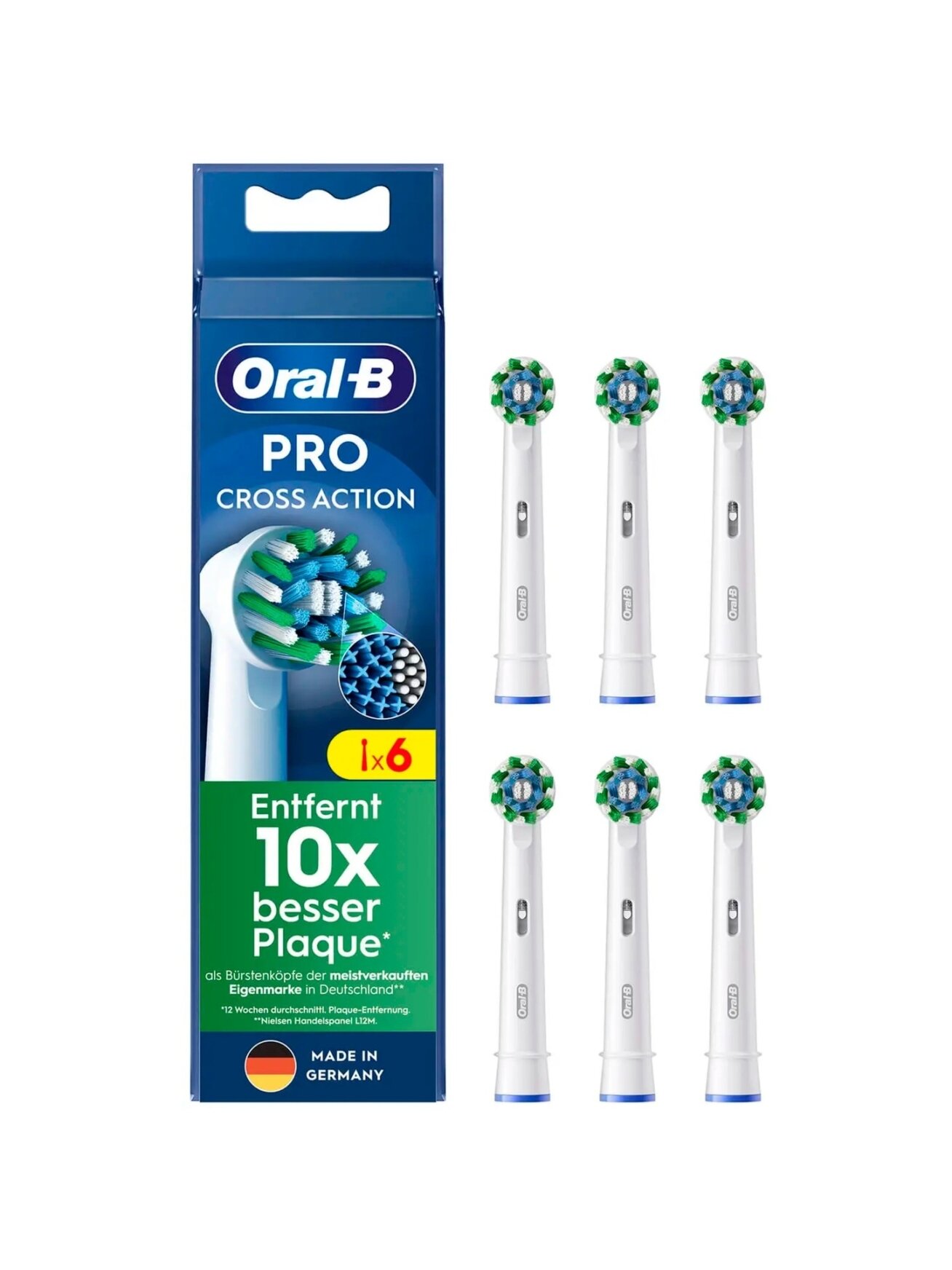 Oral-B Pro Cross Action Replaceable Toothbrush Heads, 6-pack, White Oral-B Pro Cross Action Replaceable Toothbrush Heads, 6-pack, White