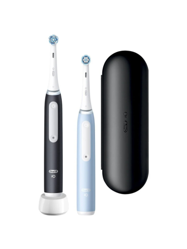 Oral-B | Electric Toothbrush Duo Pack | iO3 Series | Rechargeable | For adults | Number of brush heads included 2 | Number of teeth brushing modes 3 | Matt Black/Ice Blue