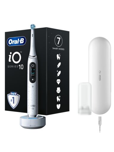 Oral-B | Electric Toothbrush | iO10 Series | Rechargeable | For adults | Number of brush heads included 1 | Number of teeth brushing modes 7 | Stardust White