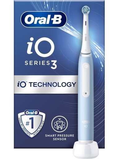 Oral-B | Electric Toothbrush | iO3 Series | Rechargeable | For adults | Number of brush heads included 1 | Number of teeth brushing modes 3 | Ice Blue
