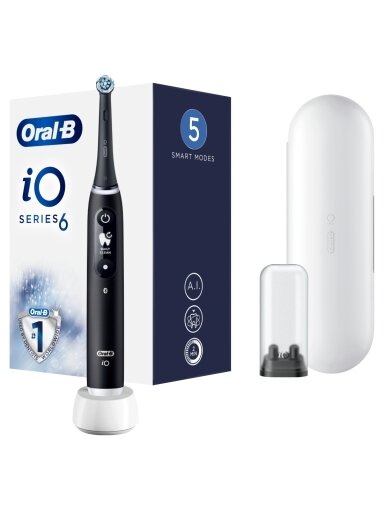 Oral-B | Electric Toothbrush | iO6 Series | Rechargeable | For adults | Number of brush heads included 1 | Number of teeth brushing modes 5 | Black Onyx