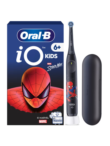 Oral-B Electric Toothbrush with Travel Case, 6Y+ | iO Kids Marvel Spiderman | Rechargeable | For kids | Number of brush heads included 1 | Number of teeth brushing modes 3