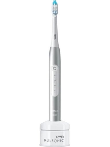 Oral-B Pulsonic Slim Luxe 4000 Sonic | Electric Toothbrush | Rechargeable | For adults | Number of brush heads included 1 | Number of teeth brushing modes 3 | Platinum