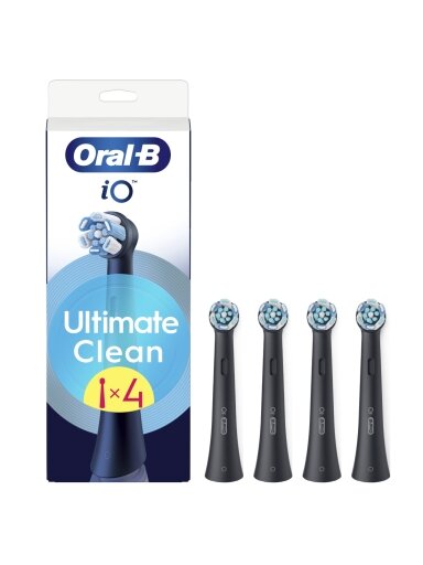 Oral-B | Replaceable toothbrush heads | iO UltimateClean | Heads | For adults | Number of brush heads included 4 | Black Oral-B | Replaceable toothbrush heads | iO UltimateClean | Heads | For adults | Number of brush heads included 4 | Black