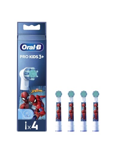 Oral-B Replacement Toothbrush Heads | EB10 4 refill Spiderman | Heads | For kids | Number of brush heads included 4