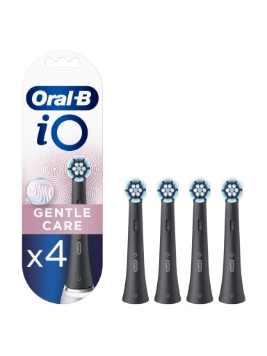 Oral-B | Toothbrush replacement | iO Gentle Care | Heads | For adults | Number of brush heads included 4 | Number of teeth brushing modes Does not apply | Black