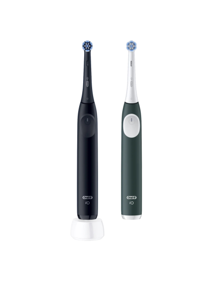 Oral-B Electric Toothbrush, Duo pack | iO2 Series | Rechargeable | For adults | Number of brush heads included 2 | Number of teeth brushing modes 3 | Night Black and Green Forest 1 Oral-B Electric Toothbrush, Duo pack | iO2 Series | Rechargeable | For adults | Number of brush heads included 2 | Number of teeth brushing modes 3 | Night Black and Green Forest 1