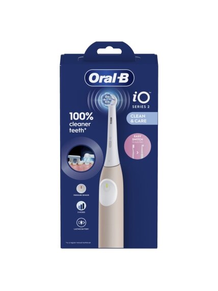 Oral-B Electric Toothbrush | iO2 | Rechargeable | For adults | Number of brush heads included 1 | Number of teeth brushing modes 3 | Calm Pink 2 Oral-B Electric Toothbrush | iO2 | Rechargeable | For adults | Number of brush heads included 1 | Number of teeth brushing modes 3 | Calm Pink 2