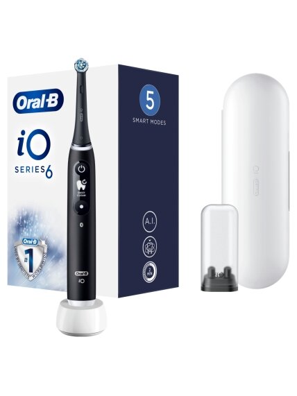 Oral-B | Electric Toothbrush | iO6 Series | Rechargeable | For adults | Number of brush heads included 1 | Number of teeth brushing modes 5 | Black Onyx 1 Oral-B | Electric Toothbrush | iO6 Series | Rechargeable | For adults | Number of brush heads included 1 | Number of teeth brushing modes 5 | Black Onyx 1