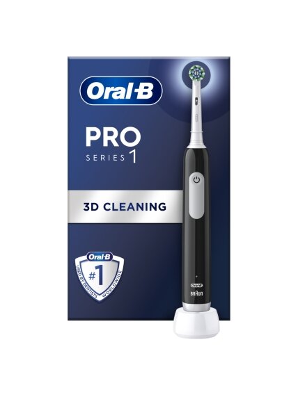 Oral-B | Electric Toothbrush | Pro Series 1 Cross Action | Rechargeable | For adults | Number of brush heads included 1 | Number of teeth brushing modes 3 | Black 2