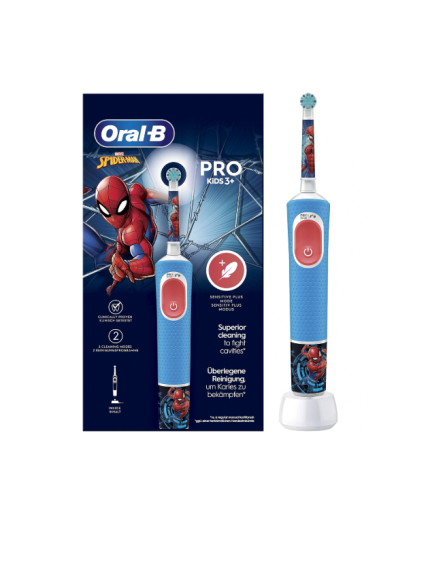 Oral-B | Electric Toothbrush | Vitality PRO Kids Spiderman | Rechargeable | For kids | Number of brush heads included 1 | Number of teeth brushing modes 2
