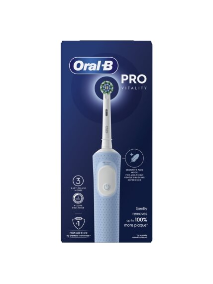 Oral-B | Electric Toothbrush | Vitality Pro | Rechargeable | For adults | Number of brush heads included 1 | Number of teeth brushing modes 3 | Blue 2 Oral-B | Electric Toothbrush | Vitality Pro | Rechargeable | For adults | Number of brush heads included 1 | Number of teeth brushing modes 3 | Blue 2